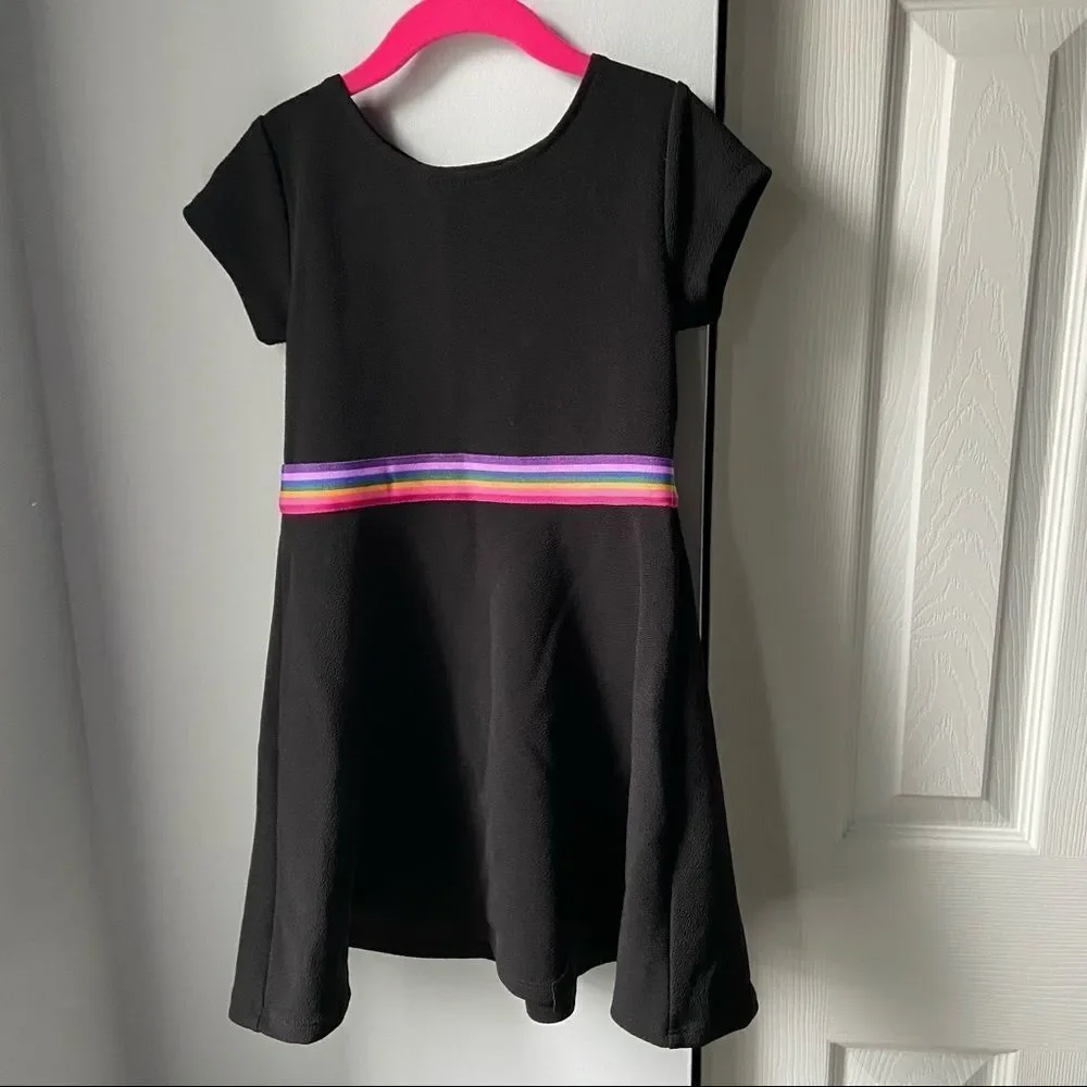 Children’s Place Rainbow Band Dress - Small 5/6